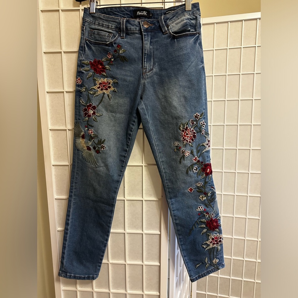 Nanette Lepore Floral Embroidery Jeans
